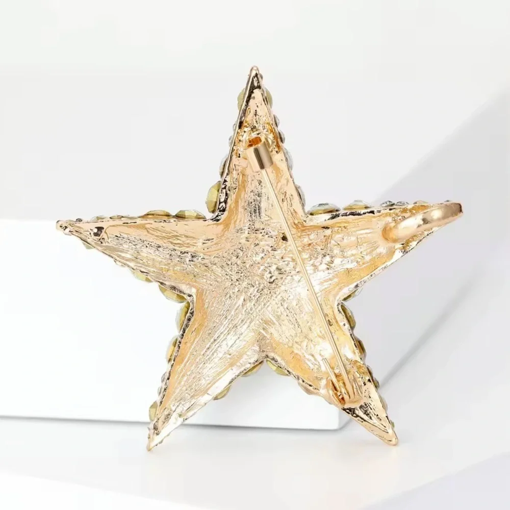 Star Royal Blue Crystal Brooch